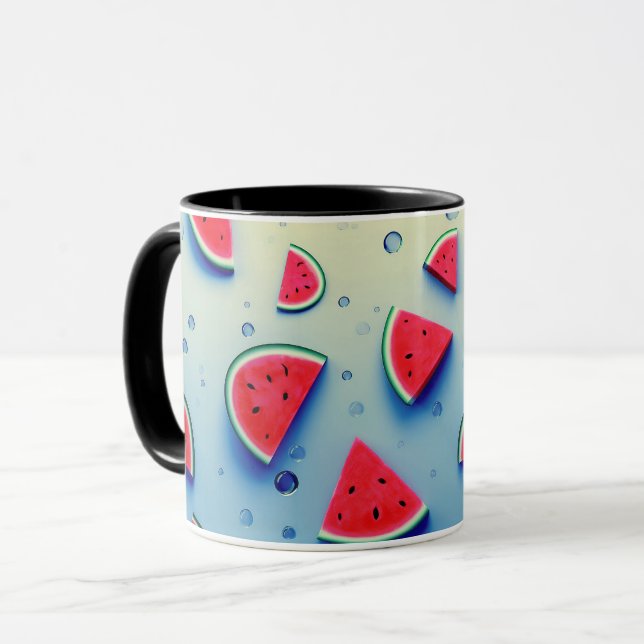Caneca Fatia de Melancia Fofa Frutas de Desenho An (Frente Esquerda)