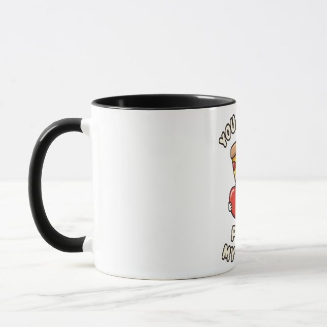 Caneca Fatia de Pizza de São Valentão Fofa – Presente Rom (Esquerda)