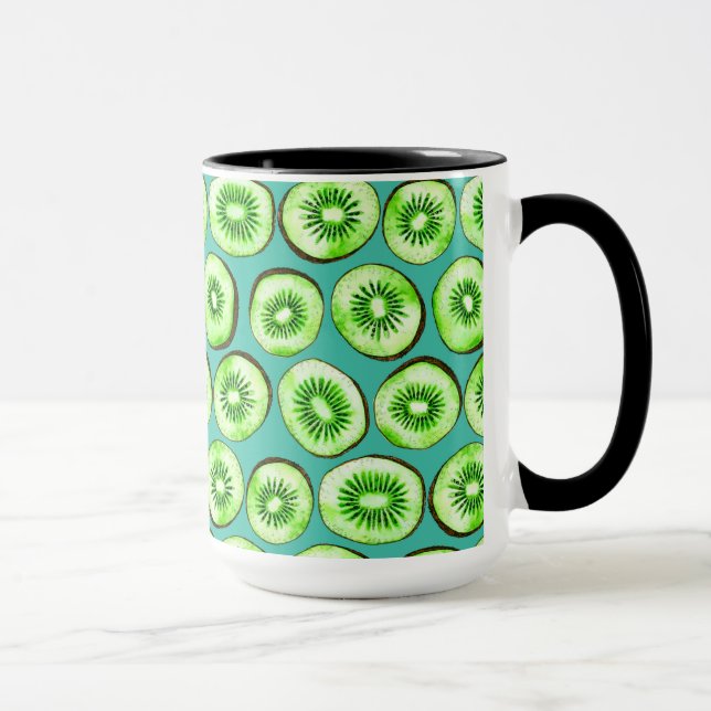 Caneca Fatias de Kiwi em turquesa (Direita)
