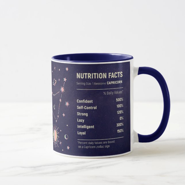 Caneca Fatos de Nutrição/Capricórnio (Direita)