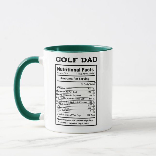 Caneca Fatos de Nutrição de Golfista Presente Divertido d (Esquerda)
