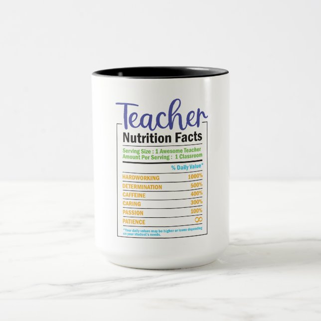Caneca Fatos de Nutrição de Professores (Centro)