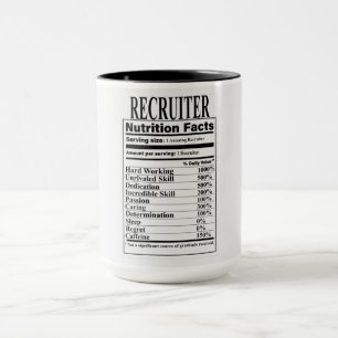 Caneca Fatos de Nutrição do Recrutador