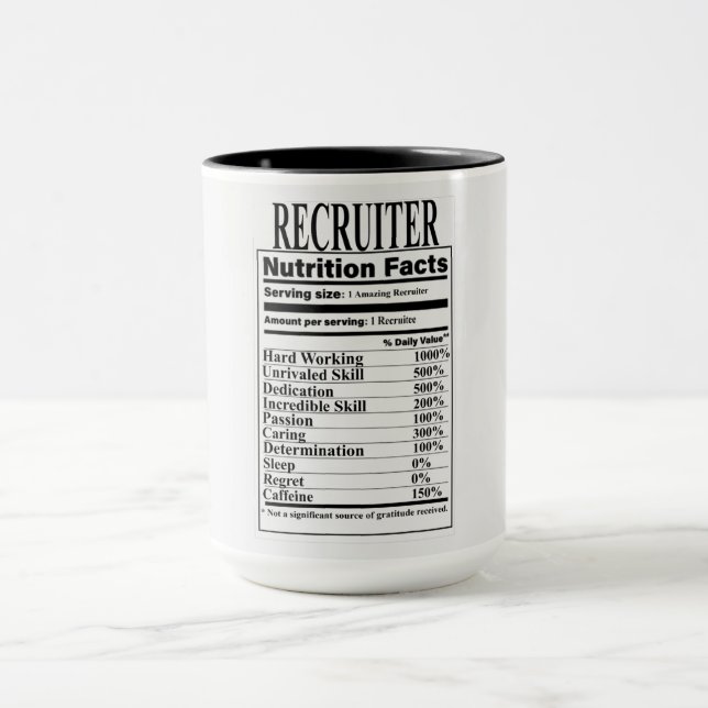 Caneca Fatos de Nutrição do Recrutador (Centro)