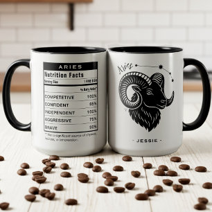 Caneca Fatos de Nutrição do Signo de Áries Astrologia