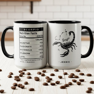 Caneca Fatos de Nutrição do Signo de Escorpião Astrologia