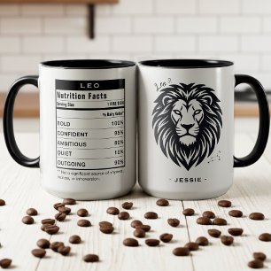 Caneca Fatos de Nutrição do Signo de Leão Astrologia