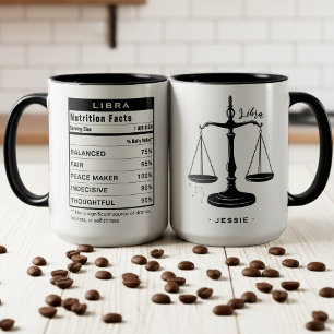 Caneca Fatos de Nutrição do Signo de Libra Astrologia
