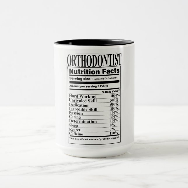 Caneca Fatos de Nutrição Ortodontista (Centro)