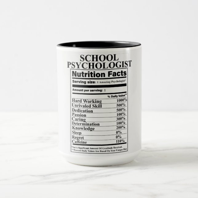 Caneca Fatos de Nutrição Psicóloga Escolar (Centro)