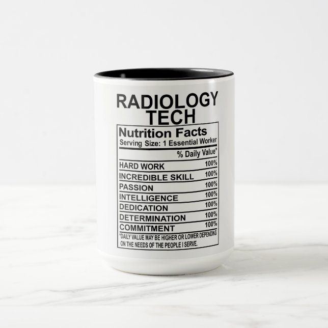 Caneca Fatos de Nutrição Tecnológica Radiológica (Centro)
