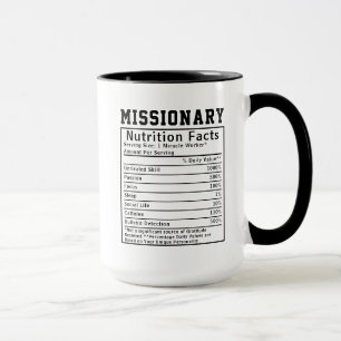 Caneca Fatos Divertidos de Nutrição para Missionários Pre