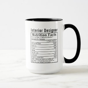 Caneca Fatos Nutricionais de Designer de Interiores Engra