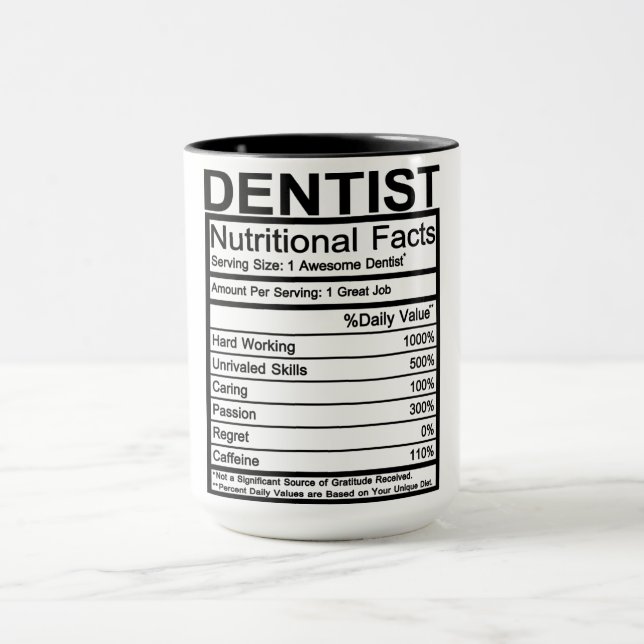 Caneca Fatos Nutricionais Dentistas (Centro)