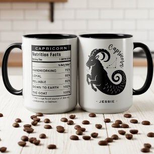 Caneca Fatos Nutricionais do Signo de Capricórnio Astrolo