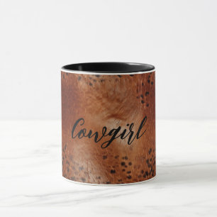 Caneca Faux Leather Brown Leopard Spots