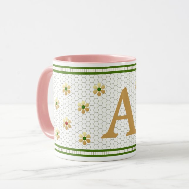 Caneca Favo de Mel Dourado Chic (Frente Esquerda)