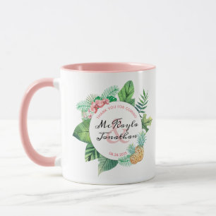 Caneca Favor de Casamento da Pomada de Abacaxi Tropical d