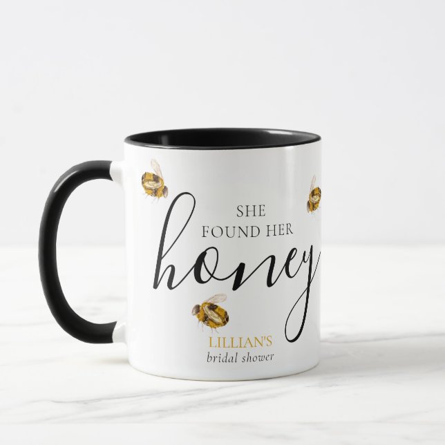 Caneca Favor de Chuveiro de Noiva Abelha Mel  (Esquerda)