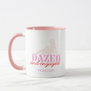 Caneca Favor de festa de solteira Pink Dazed & Engaged