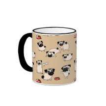 Fawn Pug Pattern Mugs presente bonito para os prop