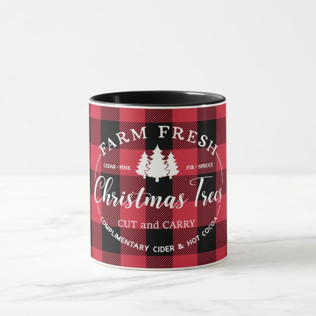 Caneca Fazenda de Árvores de Natal frescas Túmulo de Buff (Centro)