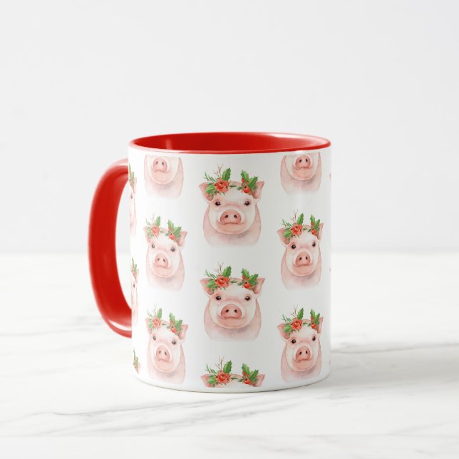 Caneca Fazenda de Férias Rosa Rosa-Rosa-Rosa-Natal (Frente Esquerda)