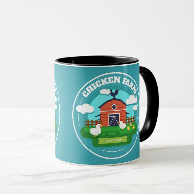 Caneca Fazenda De Frango Com Dois Tons (Frente Esquerda)