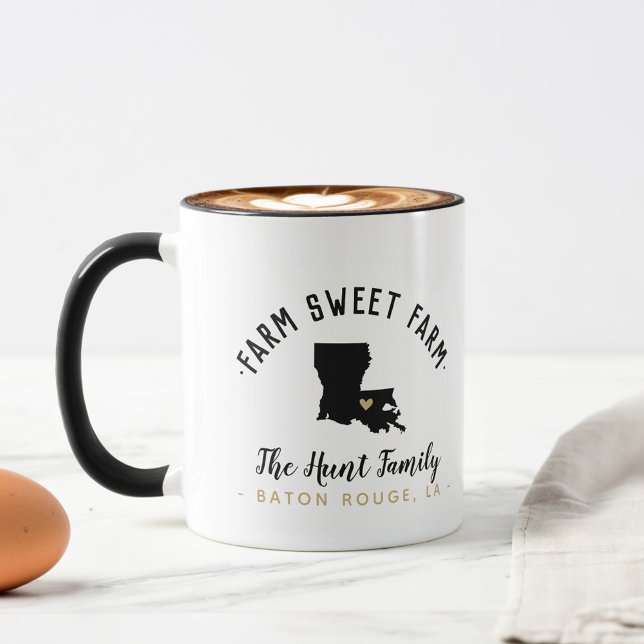 Caneca Fazenda Louisiana, Fazenda Doce, Monograma Mug (Criador carregado)