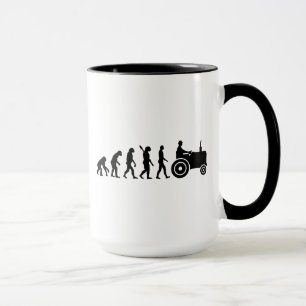 Caneca Fazendeiro do trator da evolução