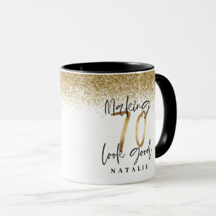 Caneca Fazer 70 parece um bom favor de aniversário de ou