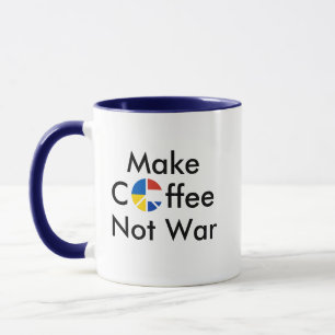 Caneca Fazer café não guerra Rússia Ucrânia guerra