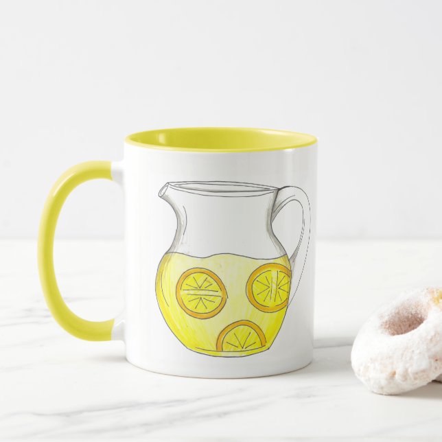 Caneca Fazer Limonada Limão Ade Amarelo Citrus Pitcher (Com Donut)