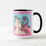 Caneca Fazer rosa Flamingos Snowman CHRISTMAS MUG Grande<br><div class="desc">"Flamingos Rosa Fazem Neves Rosa". Aproveite Seu Nog E Chocolate Quente Neste Humoroso NATAL FLAMINGO Mug Grande Susan Brack</div>