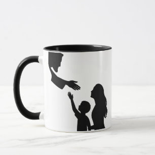 Caneca Fé e Família Mãe e Filho Conectando-se a Deus