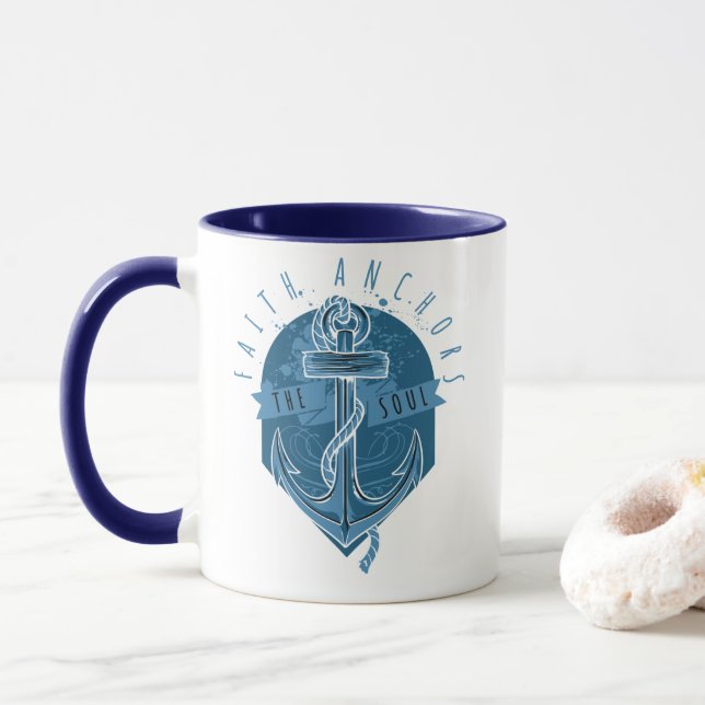 Caneca Fé Náutica Ancora a Alma (Com Donut)