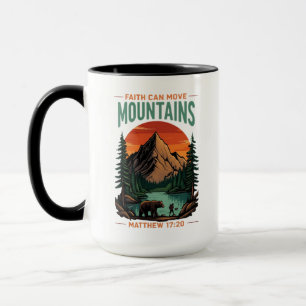 Caneca Fé Pode Mover Montanhas Ao Ar Livre Cristão