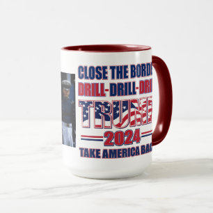 Caneca Feche a trump de Drill de Drill de Drill de Borda 