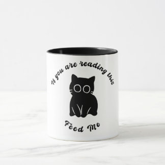 Caneca Feed Me Cat Lover Mug - Minimalist Humor Design