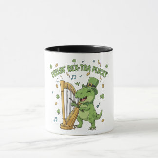 Caneca Feelin' Rex-tra Plucky Funny St. Patrick's Day  