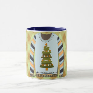 Caneca Feia Suéter Fofa em Verde e Azul