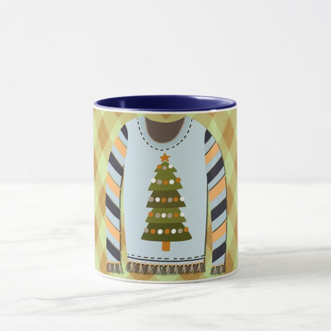 Caneca Feia Suéter Fofa em Verde e Azul (Centro)