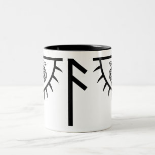 Caneca feita sob encomenda que caracteriza Huginn