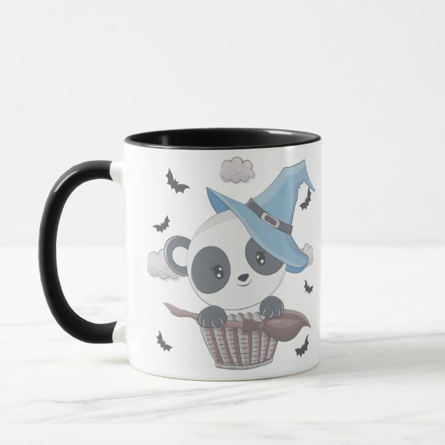 Caneca Feiticeira de Panda Fria Cercada por Bats Hallowee (Esquerda)