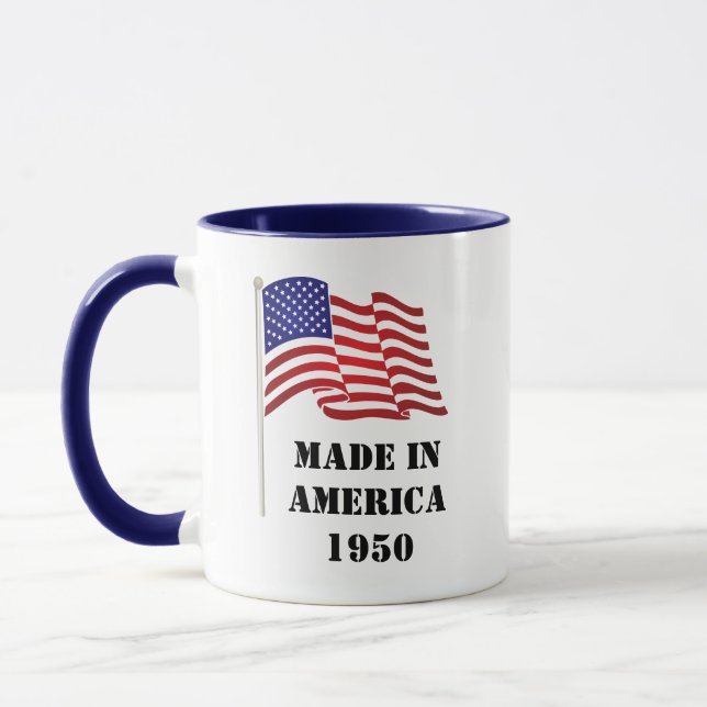 Caneca Feito em America Birthdate (Esquerda)