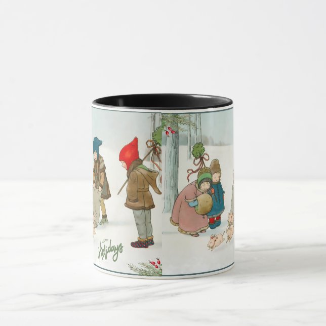 Caneca Felicidade do inverno, Vintage (Centro)