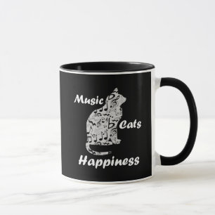 Caneca Felicidade dos Gatos Musicais - Citação de Amante 