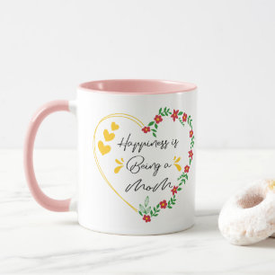 Caneca Felicidade é Ser Mãe Dia das Mães Engraçado Nova M