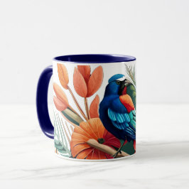 Caneca Felicidade tropical: Fusão vibrante da Flora