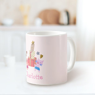 Caneca Felinos e presentes Nome cor-de-rosa